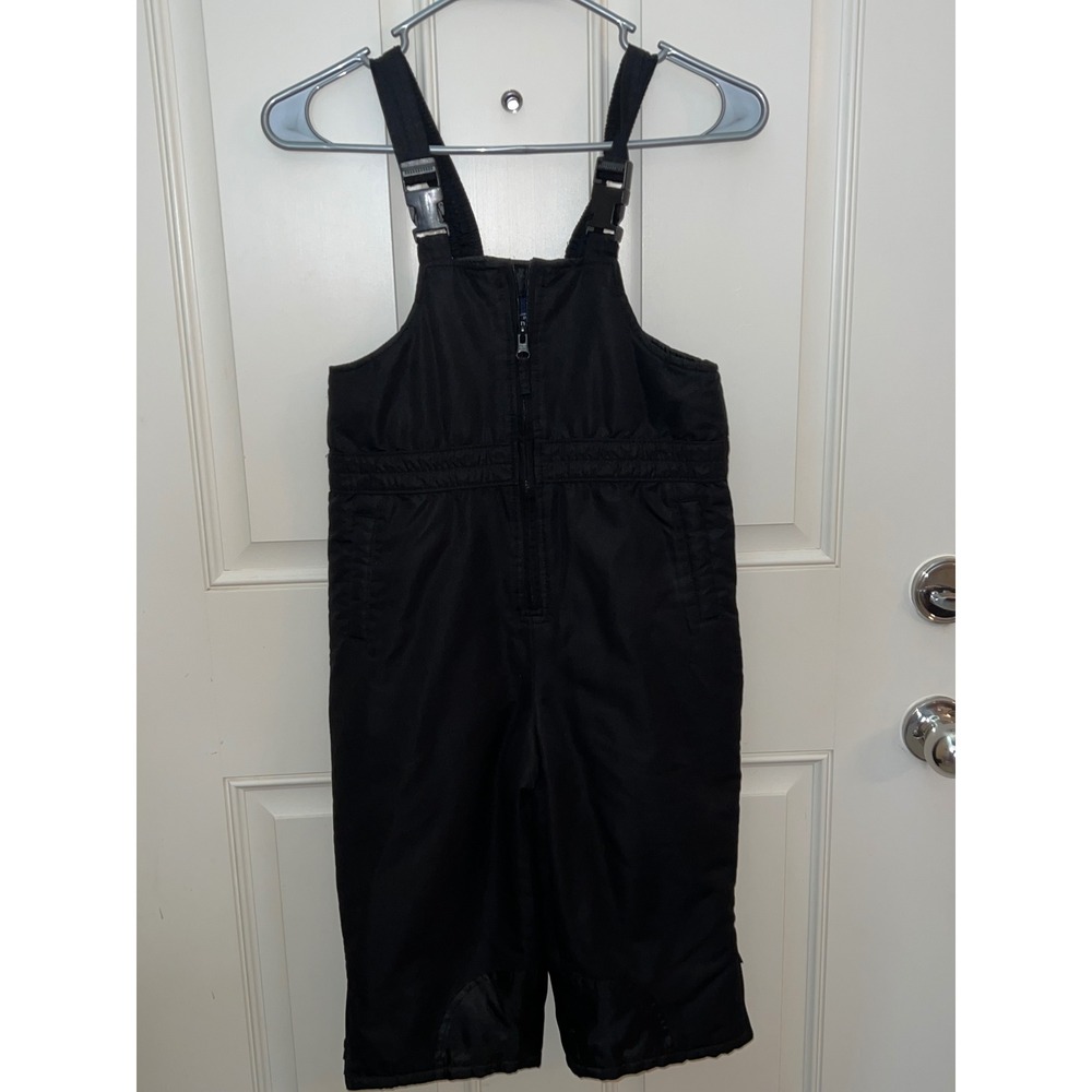 Faded Glory Kids Black Unisex Snow Bib Overalls Size 4T Winter Ski Pants